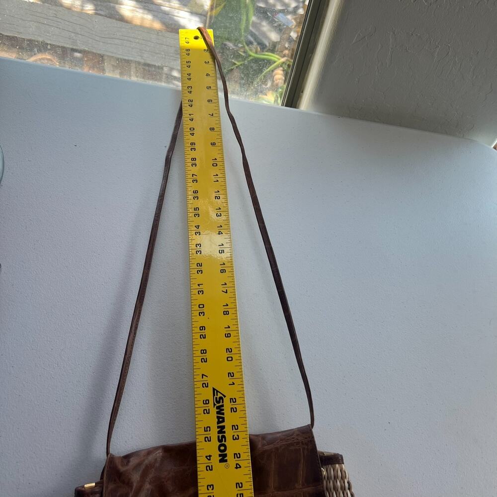 Paola Del Lungo Purse Handwoven Raffia Leather Top and Strap - Picture 11 of 12